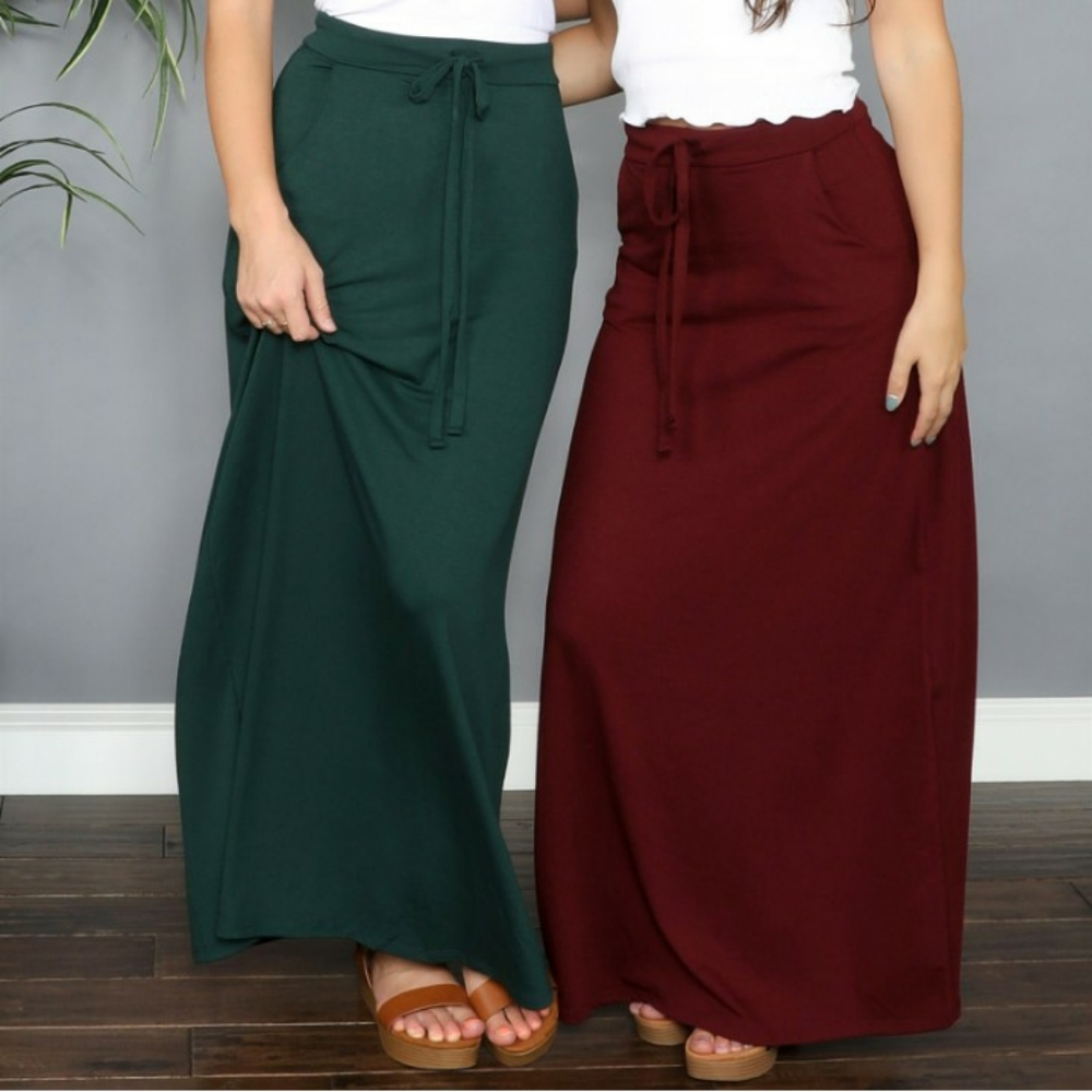 NWT Burgundy Maxi Skirt